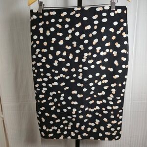 Philosophy Republic Clothing Skirt Women's Size 10 Black‎ Peach White Polka Dot